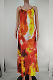 Sexy Tie Dye Colorful Print Sing Loose Dress X9305 