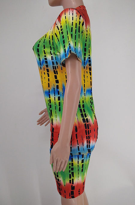 Euramerican Positioning Printing Tie Dye T-Shirt Shorts Sets X9304