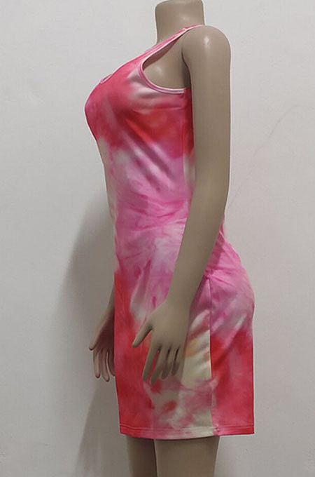 Fashion Sexy Sleeveless Tie Dye Print Dress SMR10132 