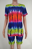 Euramerican Positioning Printing Tie Dye T-Shirt Shorts Sets X9304