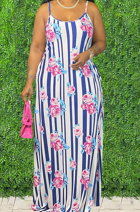 Sexy Tie Dye Colorful Print Sing Loose Dress Have Head Cloth X9306 