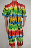 Euramerican Positioning Printing Tie Dye T-Shirt Shorts Sets X9304
