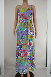 Sexy Tie Dye Colorful Print Sing Loose Dress Have Head Cloth X9306 