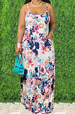 Sexy Tie Dye Colorful Print Sing Loose Dress Have Head Cloth X9306 