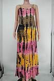 Sexy Tie Dye Colorful Print Sing Loose Dress X9305 