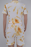 Fashion Casual Tie Dye Printing Short Sleeve Shorts Stes X9309 