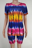 Euramerican Positioning Printing Tie Dye T-Shirt Shorts Sets X9304