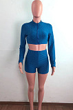 Euramerican Tight Pure Color Long Sleeve Shorts Yoge Sports Sets QZ4342 