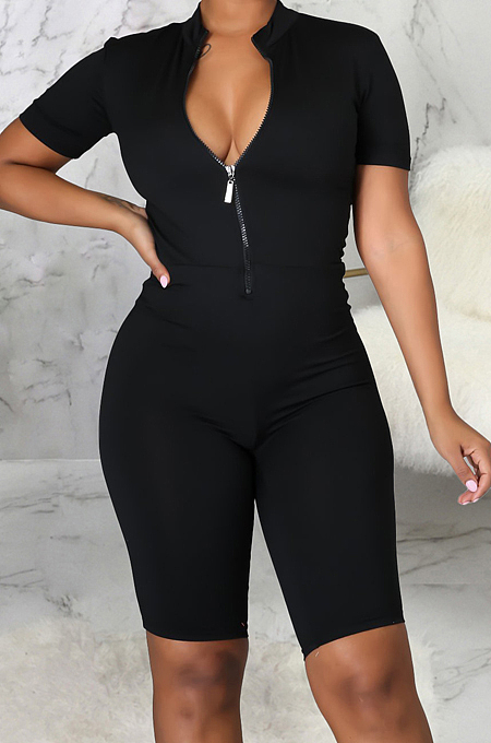 Fashion Casual Pure Color Sports Jumpsuits SMR10096
