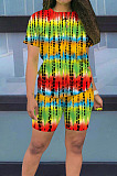 Euramerican Positioning Printing Tie Dye T-Shirt Shorts Sets X9304