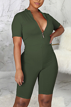 Fashion Casual Pure Color Sports Jumpsuits SMR10096