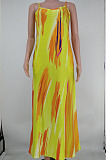 Sexy Tie Dye Colorful Print Sing Loose Dress X9305 