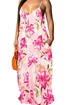 Fashion Summer Casaul Loose V Neck Sling Long Dress SMR10198