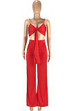 Fashion Sexy Prue Color Sling Bind Vest Long Pants Two-Piece SM9183