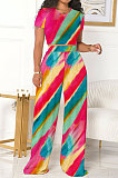 Casual Losse Gradual Change Printing Pants Sets SH7268