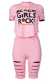 Short Sleeve Printing Hole Shorts Sets MA6693