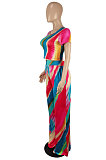 Casual Losse Gradual Change Printing Pants Sets SH7268