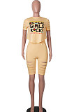 Short Sleeve Printing Hole Shorts Sets MA6693
