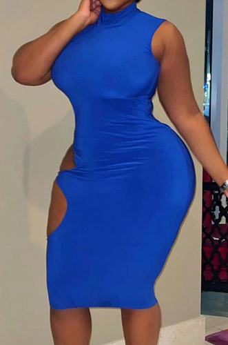 Euramerican Fashion Sleeveless Hole Dress BLK2112