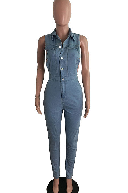 Fashion Women Cowboy Cultivate One's Morality Casual Jumpsuit JLX6087