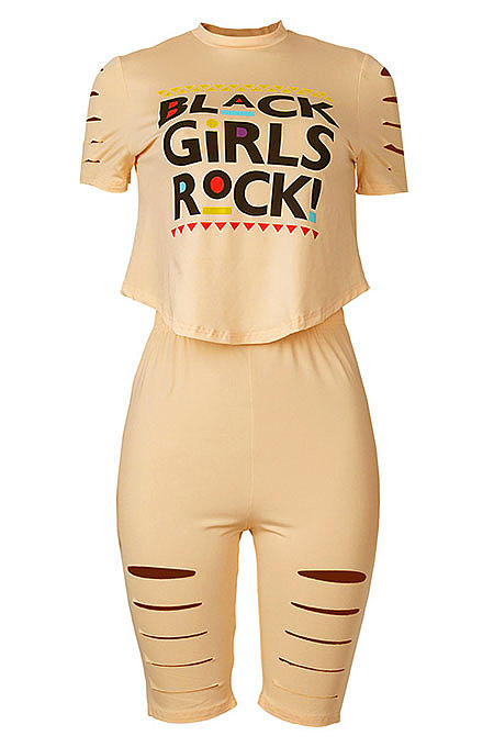 Short Sleeve Printing Hole Shorts Sets MA6693