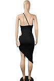 Pure Color Sexy Hollow Out Club Mini Dress SH7263