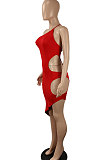Pure Color Sexy Hollow Out Club Mini Dress SH7263
