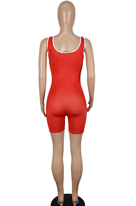 Women Sleeveless Sport Casual Letter Romper Shorts SH7267