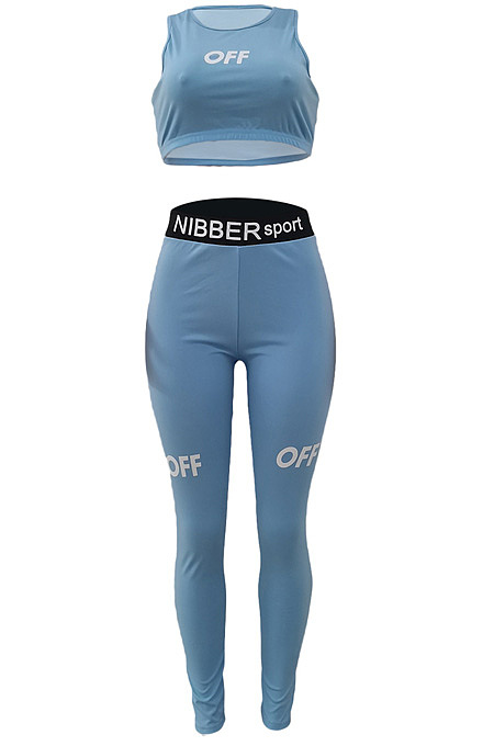 Casual Vest Letter Offset Printing Yoge Two-Piece ALS245
