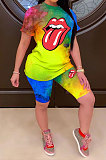 Trendy Digital Printing Tie Dye Shorts Sets LD8702