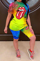 Trendy Digital Printing Tie Dye Shorts Sets LD8702