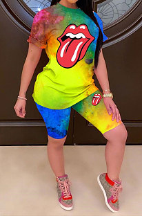 Trendy Digital Printing Tie Dye Shorts Sets LD8702