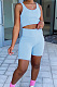 Fashion Casual Prue Color Vest Shorts Two-Piece SM9185