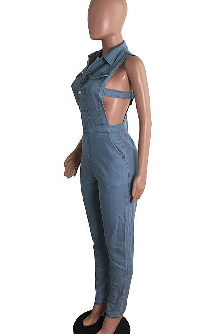 Fashion Women Cowboy Cultivate One's Morality Casual Jumpsuit JLX6087