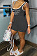 Women Sleeveless Sport Casual Letter Romper Shorts SH7267