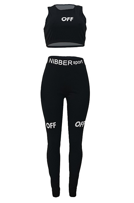 Casual Vest Letter Offset Printing Yoge Two-Piece ALS245