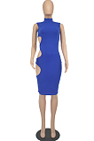 Euramerican Fashion Sleeveless Hole Dress BLK2112