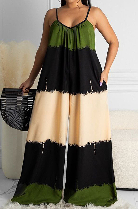 Fashion Digital Printing Sexy Loose Fitting Jumpsuits ZDD31125