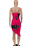 Sexy Condole Belt Leopard Pattarn Package Buttocks Mini Dress AYL4081