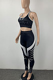 Fashion Cultivate One's Morality Printing Vest Long Pants Sets ML7438