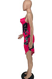 Sexy Condole Belt Leopard Pattarn Package Buttocks Mini Dress AYL4081