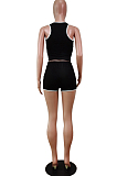 Casual Pure Color Spliced Sports Vest Shorts Two-Piece WY6781