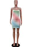 Sexy Positioning Print Sling Package Buttocks Dress WY6798