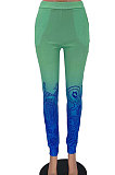 Sexy Loose Printing Double Color Gardual Change Long Pants AYL4082
