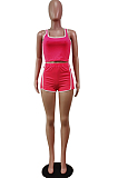 Casual Pure Color Spliced Sports Vest Shorts Two-Piece WY6781
