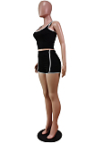 Casual Pure Color Spliced Sports Vest Shorts Two-Piece WY6781