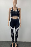 Fashion Cultivate One's Morality Printing Vest Long Pants Sets ML7438
