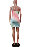 Sexy Positioning Print Sling Package Buttocks Dress WY6798
