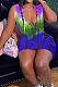 Fashion Summer Sleeveless Tie Dye Printing Dress WXY8853