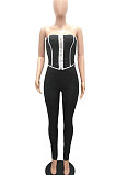 Color Matching Top Vest Backless Pure Color Pants Sets MR2098